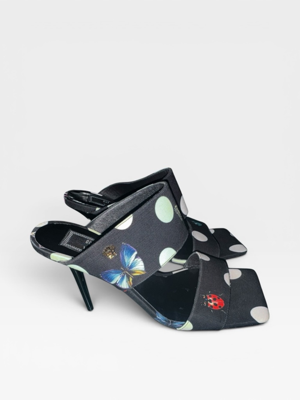 NEW!! 🦋Versace x Dua Lipa "Butterflies" Canvas High-Heel Mules US 7